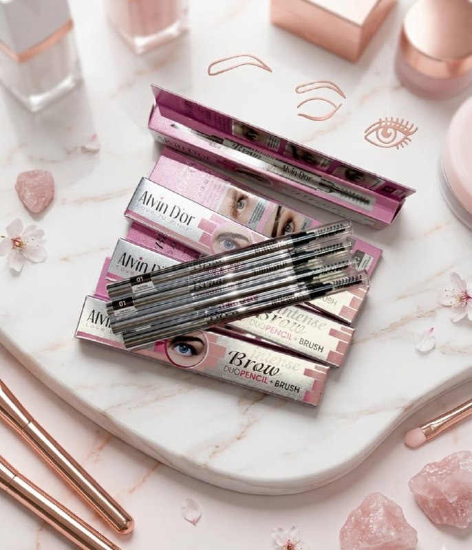 Автоматический карандаш для бровей Intense Brow Duo Pencil Brush Alvin D'or P-9